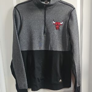 Adidas Men's Black and Gray Zip-Up Sweater